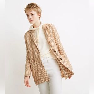 Madewell Linen Dorset Blazer in Gingham Check - NWT